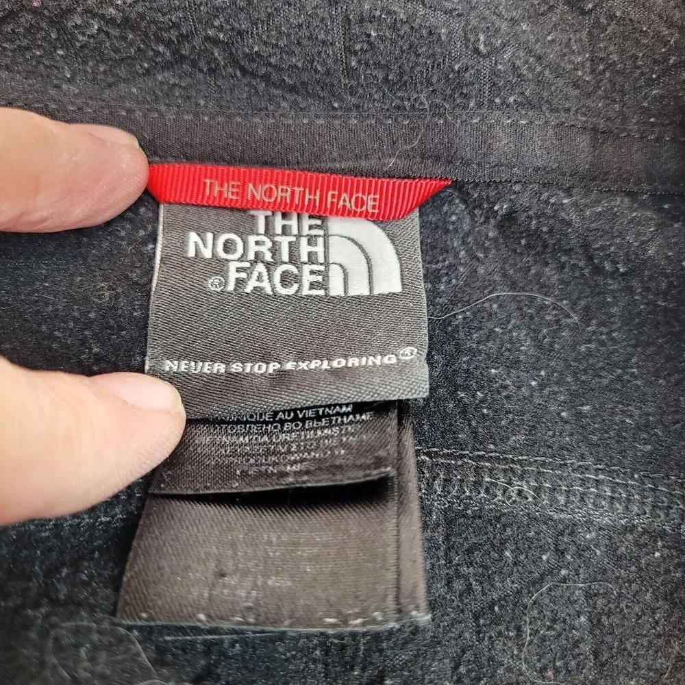 The North Face Quarter Zip Pullover Mens Medium Black Good Fleece Chest‎ Pocket
